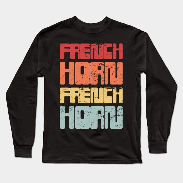 Vintage 70s FRENCH HORN Text Long Sleeve T-Shirt by MeatMan